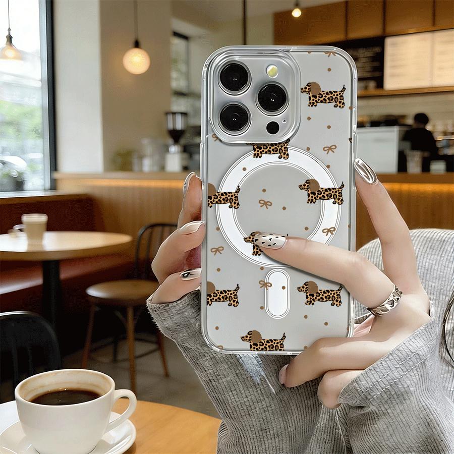 Dog Bone Pattern Magnetic MagSafe Snap Case for iPhone 17/16 Pro Max 15 Pro 14 13 12 Mini 11 XR XS Plus SE Shockproof Slim Protective Cover