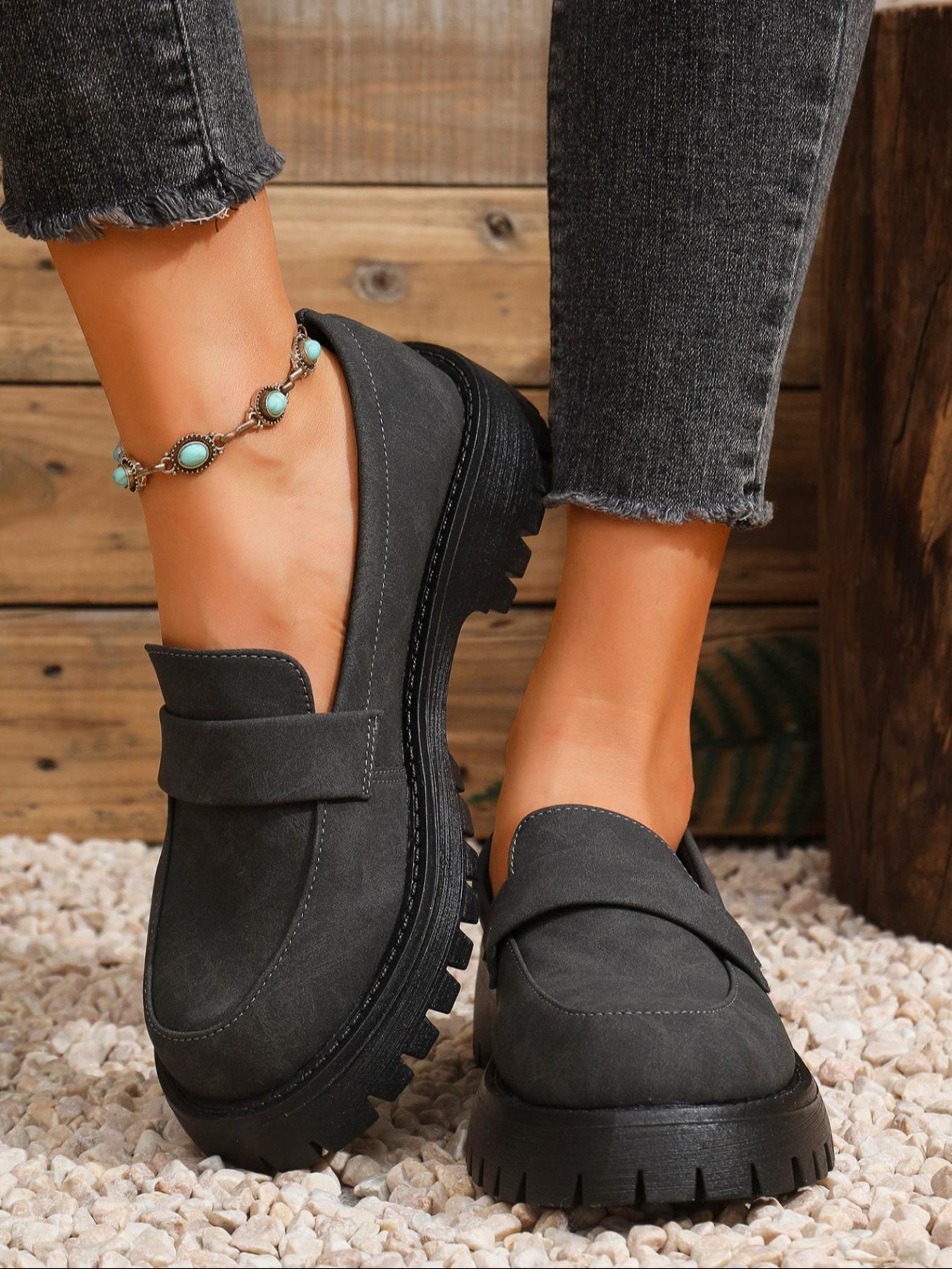 Women's Fashionable Loafers, Casual Comfortable Slip on Shoes for Daily Wear, Commuter Shoes, Non-slip Trendy Shoes for Women