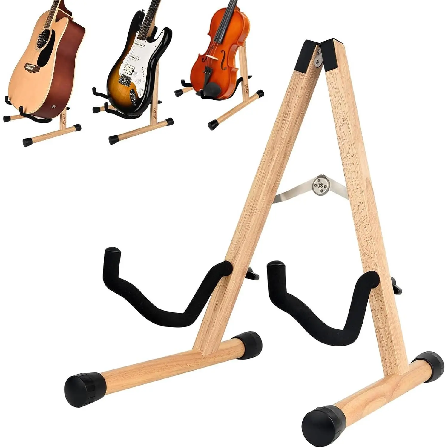 Guitar Stand - A-Frame Acoustic Guitar Stand with  Padded Arms for Bass, Cello, Mandolin, Banjo