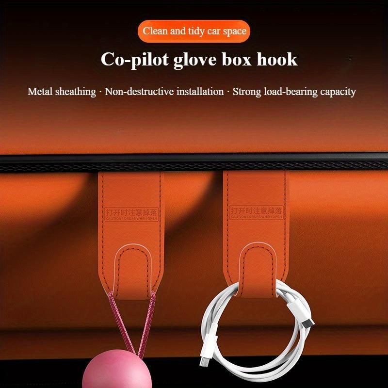 Car Passenger Seat Glove Box Hook, Anti-Scratch Vehicle Storage Hanger for Handbags, Wallets & Umbrellas – Universal Interior Organizer Suitable for SUVs, Sedans and Trucks
