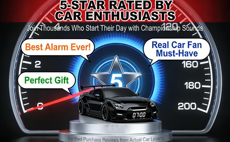 Hypercar Alarm Clock, Realistic Engine & Light Effects, Sports Car Ornament, Sports Car Alarm Clock with Crystal Clear LED Display Screen, The Best Gift for Cars Enthusiasts