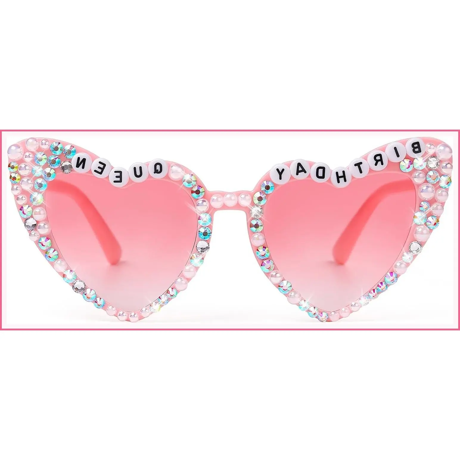 Pink Heart Sunglasses, Birthday Queen Glasses, Birthday Gifts