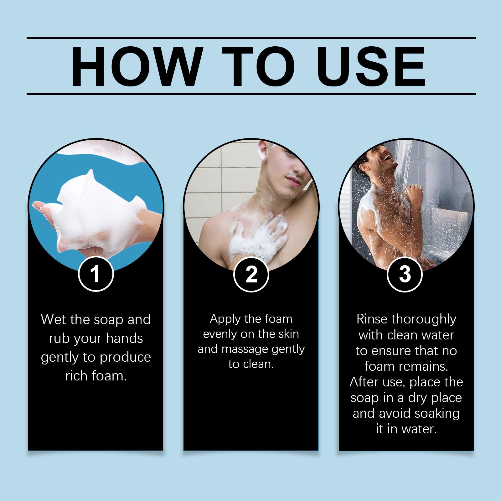 East Moon Glacier Mint Bath Soap， Cleansing All Body Skin Fragrance For Men Refreshing Cleansing Bath Soap