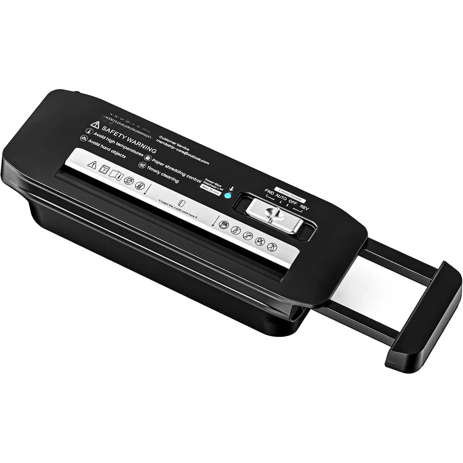 Paper Shredder for  Use, 7 Sheet Strip Cut Small Paper Shredder Without Basket for  Office, Portable Shredder Extendable Arm Design with Overheat Protection,Jam Proof