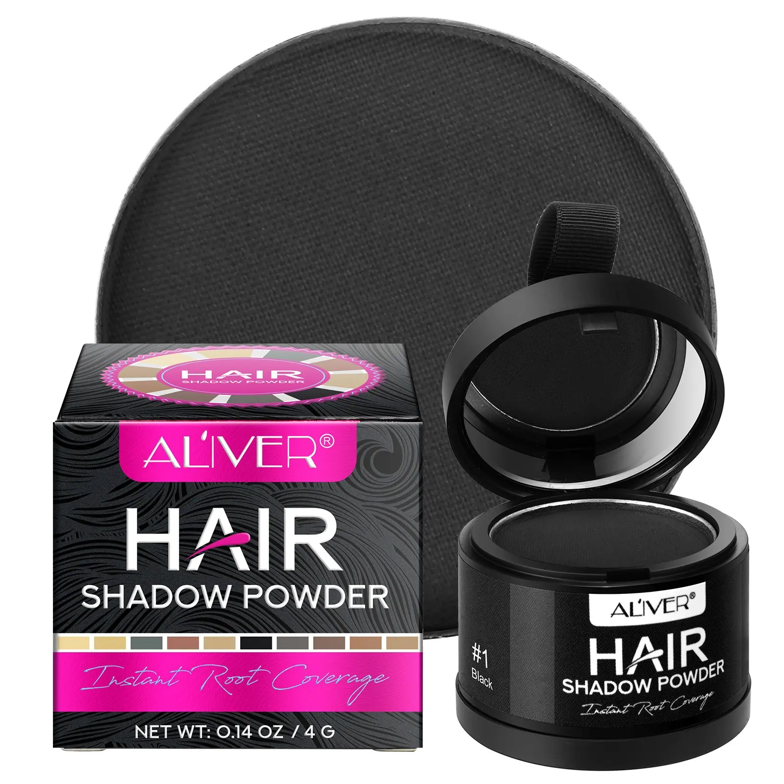 ALIVER Hairline Powder, Waterproof Root Touch-Up Powder, Instantly Conceals Hair Loss, Root Concealer Powder, Unisex Hair Color Concealer Powder, Specifically Designed for Thinning and Gray Hair, Wind- and Sweat-Resistant