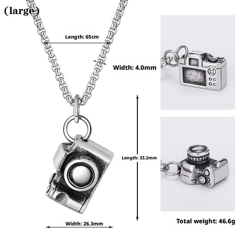 Best-selling vintage ins hip-hop camera necklace, men's trendy camera necklace 2026, long necklace, camera necklace for boyfriend