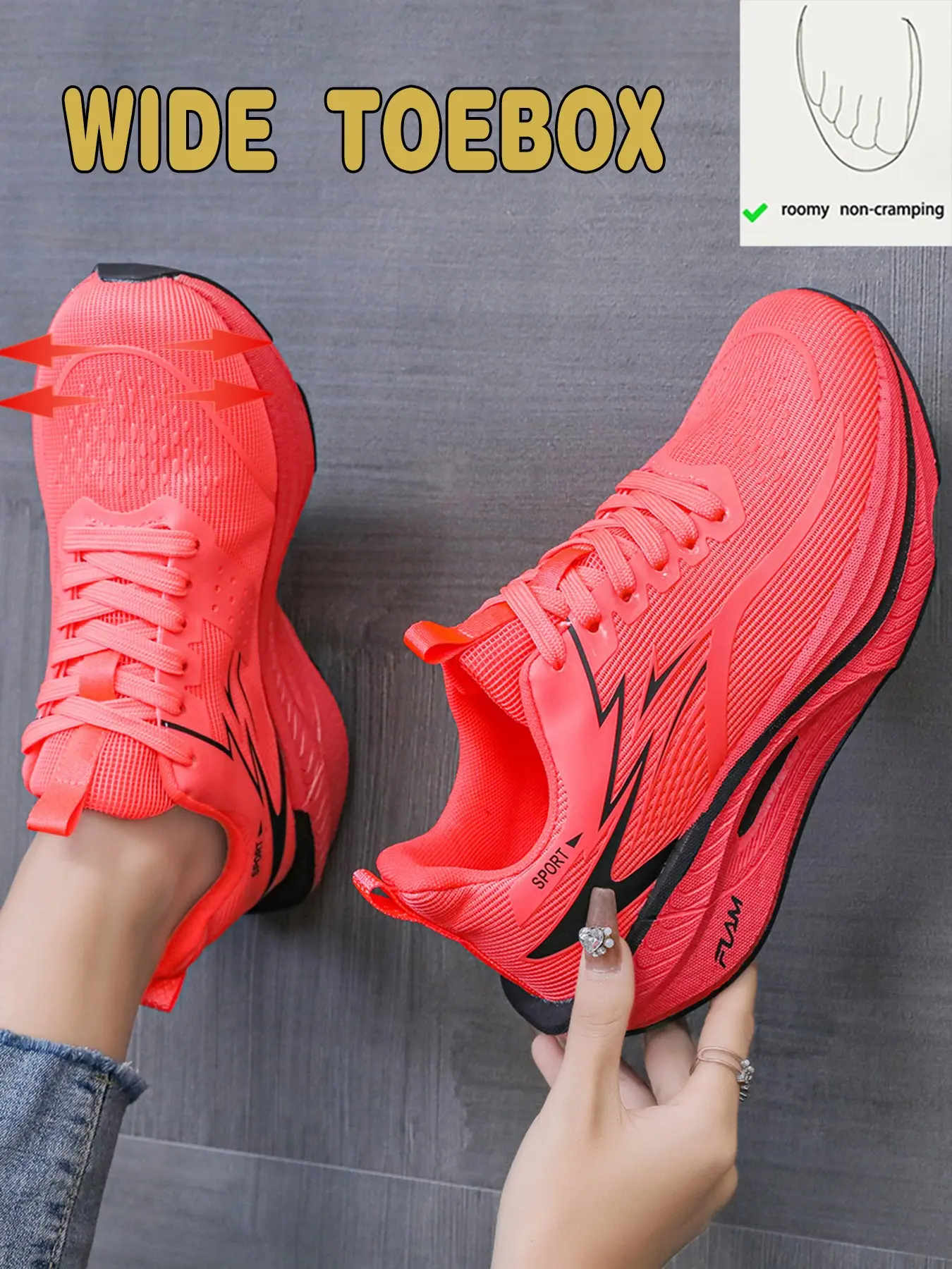 New Wide-Toe Barefoot Sports Shoes, Comfortable Breathable, Extra Width Sole, Ideal for Fitness Yoga, Outdoor Activities, City Shopping