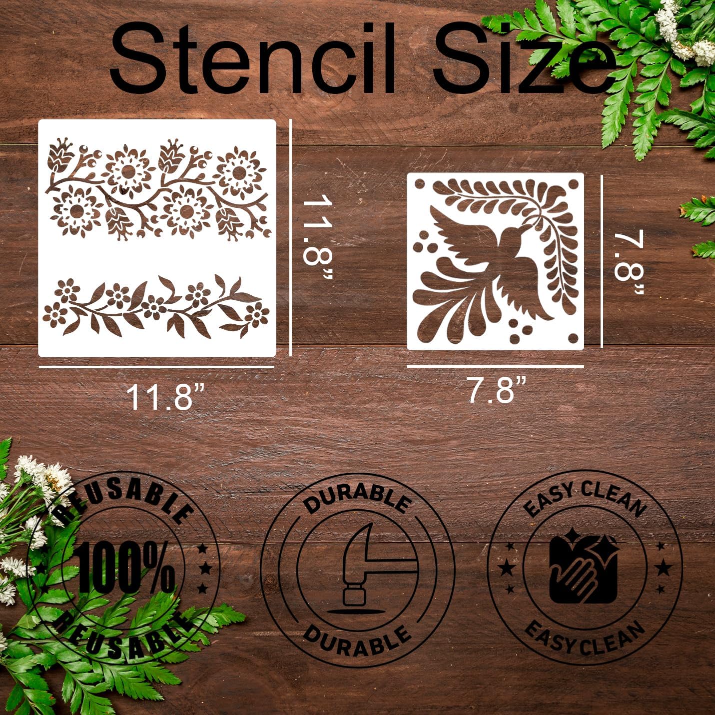 Talavera Stencil Tile Stencil Floral Folk Mexican Stencils for Painting ...