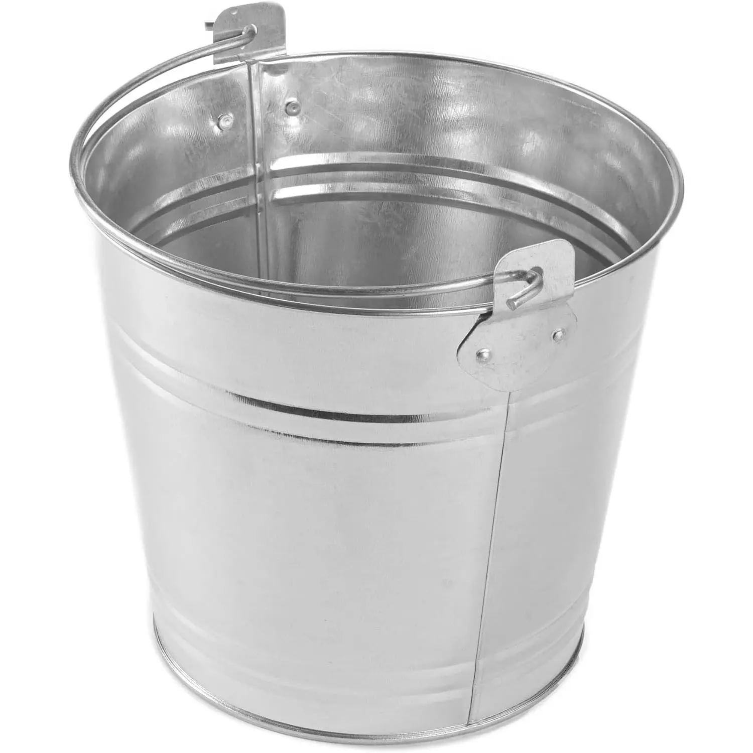 PTUB87 Natural Galvanized Steel Pail with Handle, 1.16-Gallon, 8" Diameter, Silver
