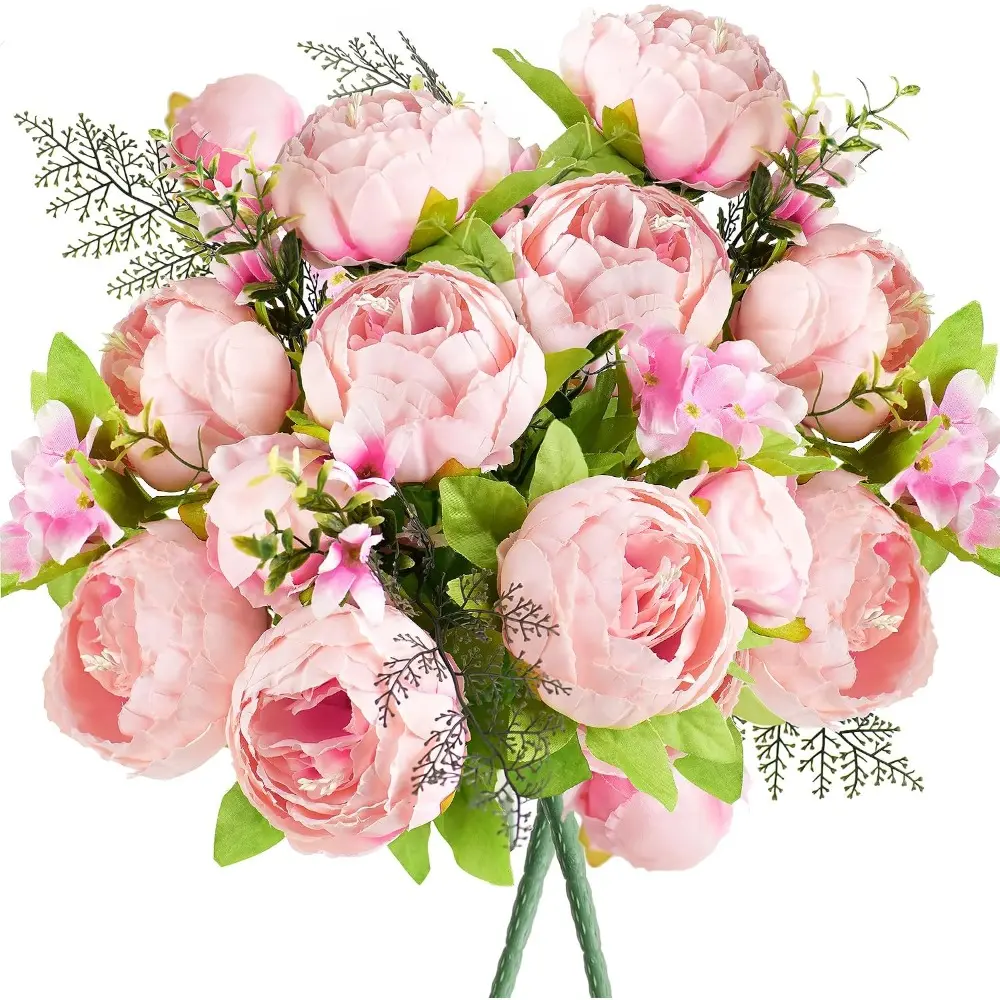1pc Light Pink Vintage Style Large Peony Flower - Artificial Peonies for Wedding Party Table Centerpieces, Floral Arrangements, Home Office Decor, Bridal Bouquet, Outdoor Wall, Balcony, Window Decoration