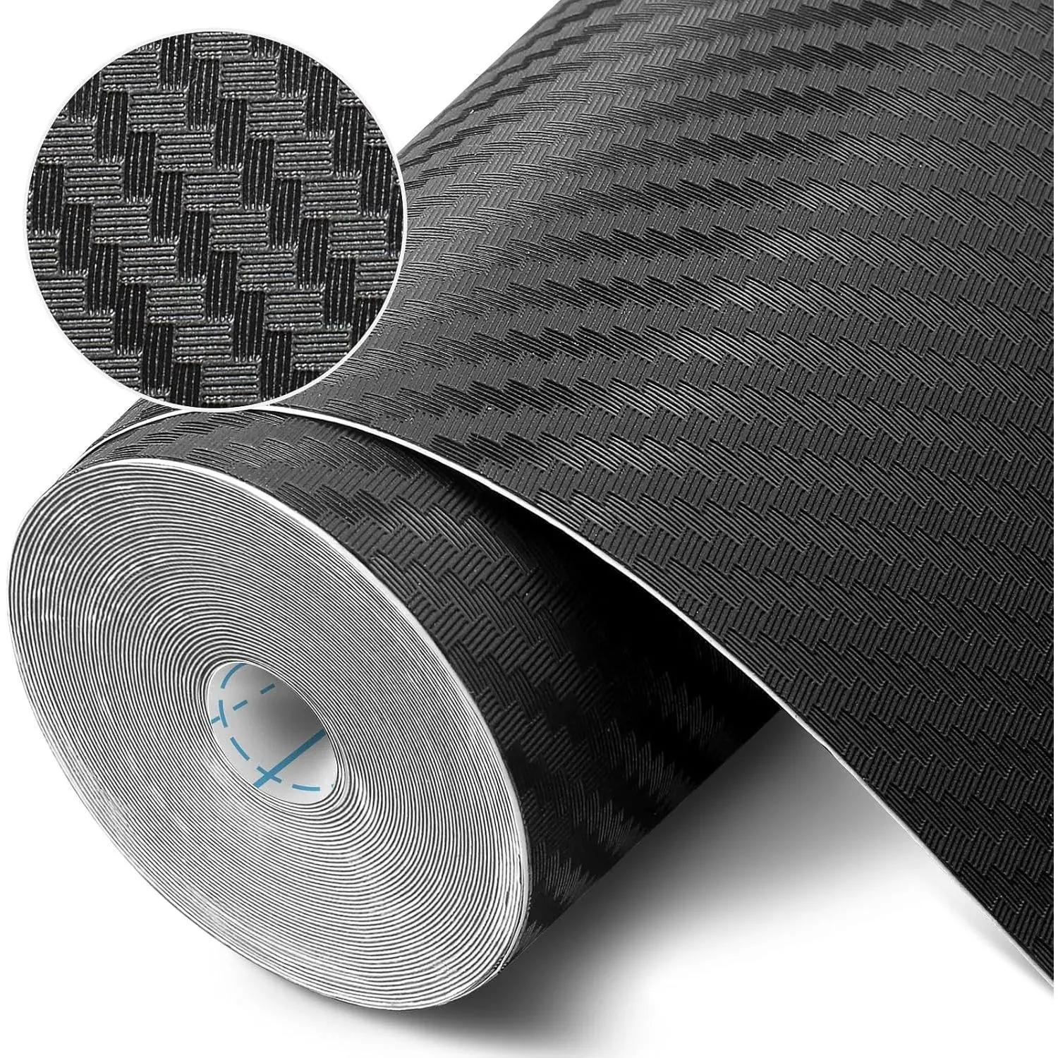 Self-Adhesive Shelf Mat - Waterproof, No-Residue Peel-and-Stick Contact Liner for Kitchen Countertops, Desk Surfaces (Black, 11.8x59 in)