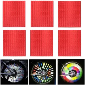 72Pcs Spoke Reflectors Wheel Decoration Warning Spoke Skin Covers Trim Wrap for Night Cycling Riding Motorcycle Motocross Pit Dirt Bike