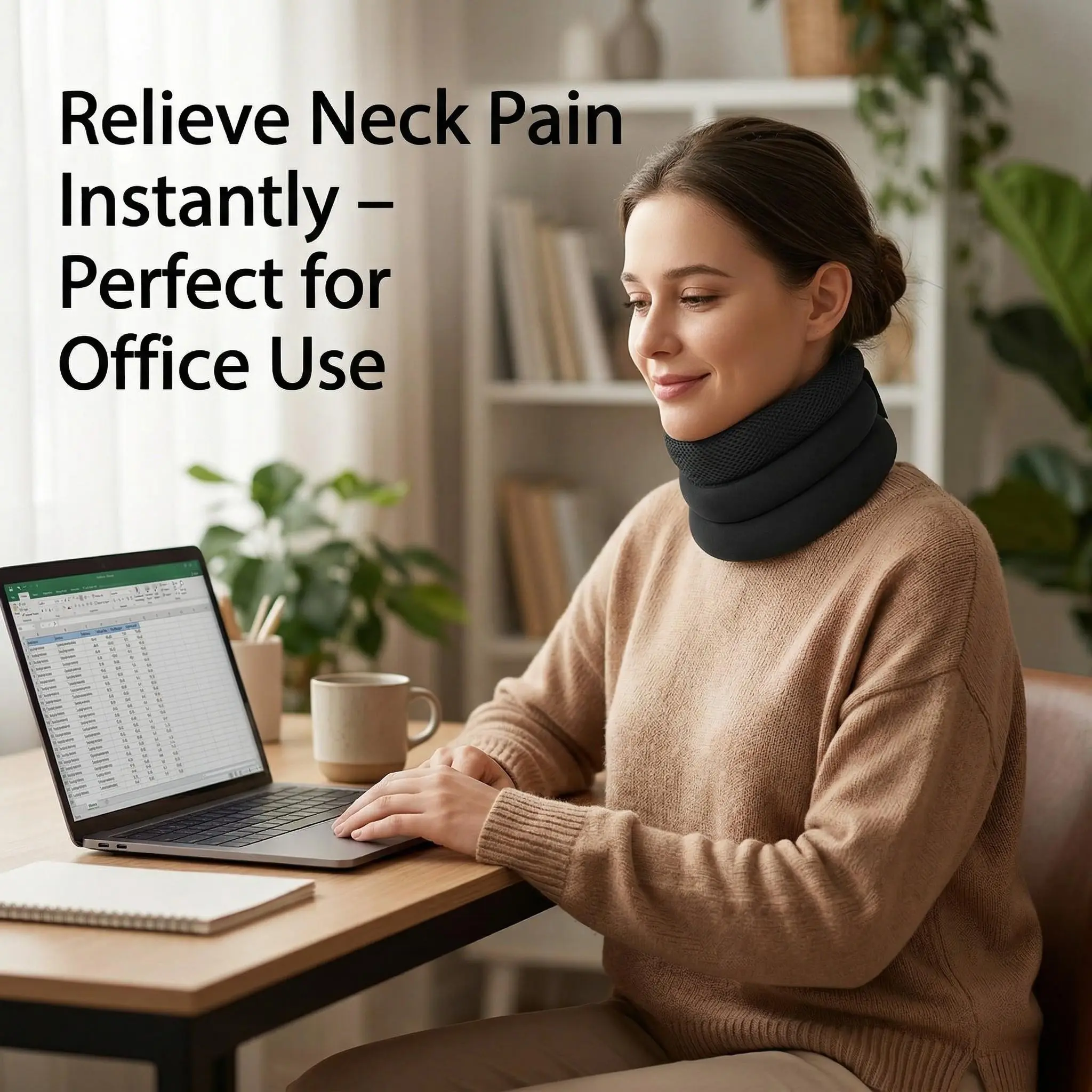 Adjustable Neck Brace Cervical Collar 3-Layer Foam Neck Support for Neck Pain Relief Posture Correction Sleeping Snoring Prevention Breathable Neck Stretcher for Office Travel Home Use for Men Women