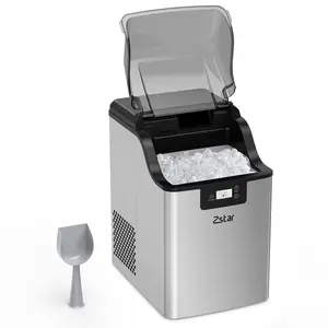 GARVEE Nugget Ice Maker Countertop, 44Lbs/24H Output, Stainless Steel with Scoop, Ideal for Office, Home, Kitchen