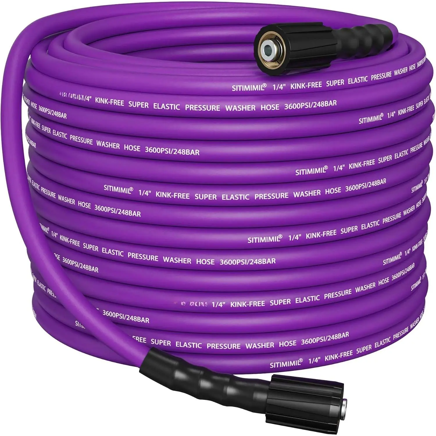 ® Kink Resistant Super Flexible 1/4"  Washer Hose 50FT, 3600PSI, M22-14mm,  Electric Power Washer Hose  for Ryobi, Troy Bilt, Greenworks,  High  Hose