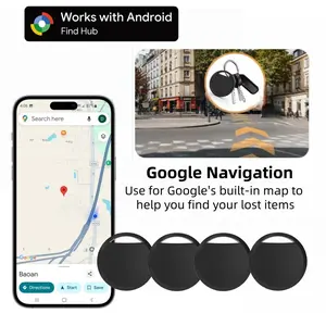 4-Pack Smart Tracker for Android, Locate Keys & Luggage, Google Find HUB Compatible, Play Sound, No Subscription, Versatile Use