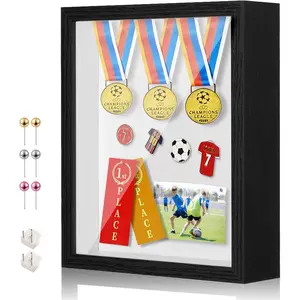 11x14 Shadow Box Display Case Picture Frame with Soft Linen Back Large Deep Black Frame for Flowers Medal Jersey Pet Graduation Memorabilia Baby Items Crafts Photos