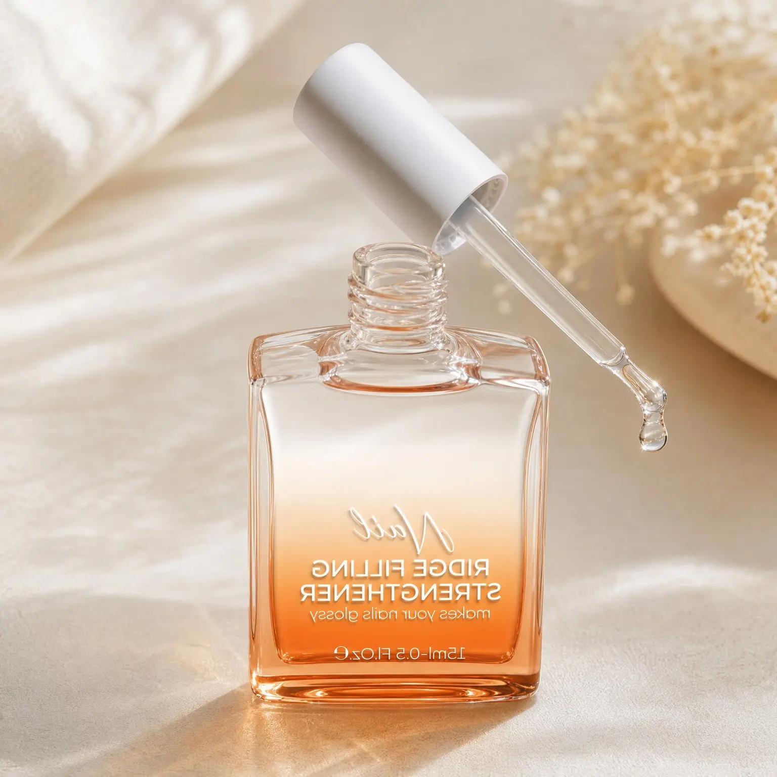 Clear Nail Strengthener and Growth Polish, Extra Strong Nail Hardener & Repair, Natural Strengthening Concealer Nail Care for Women Toenails 15mlGift