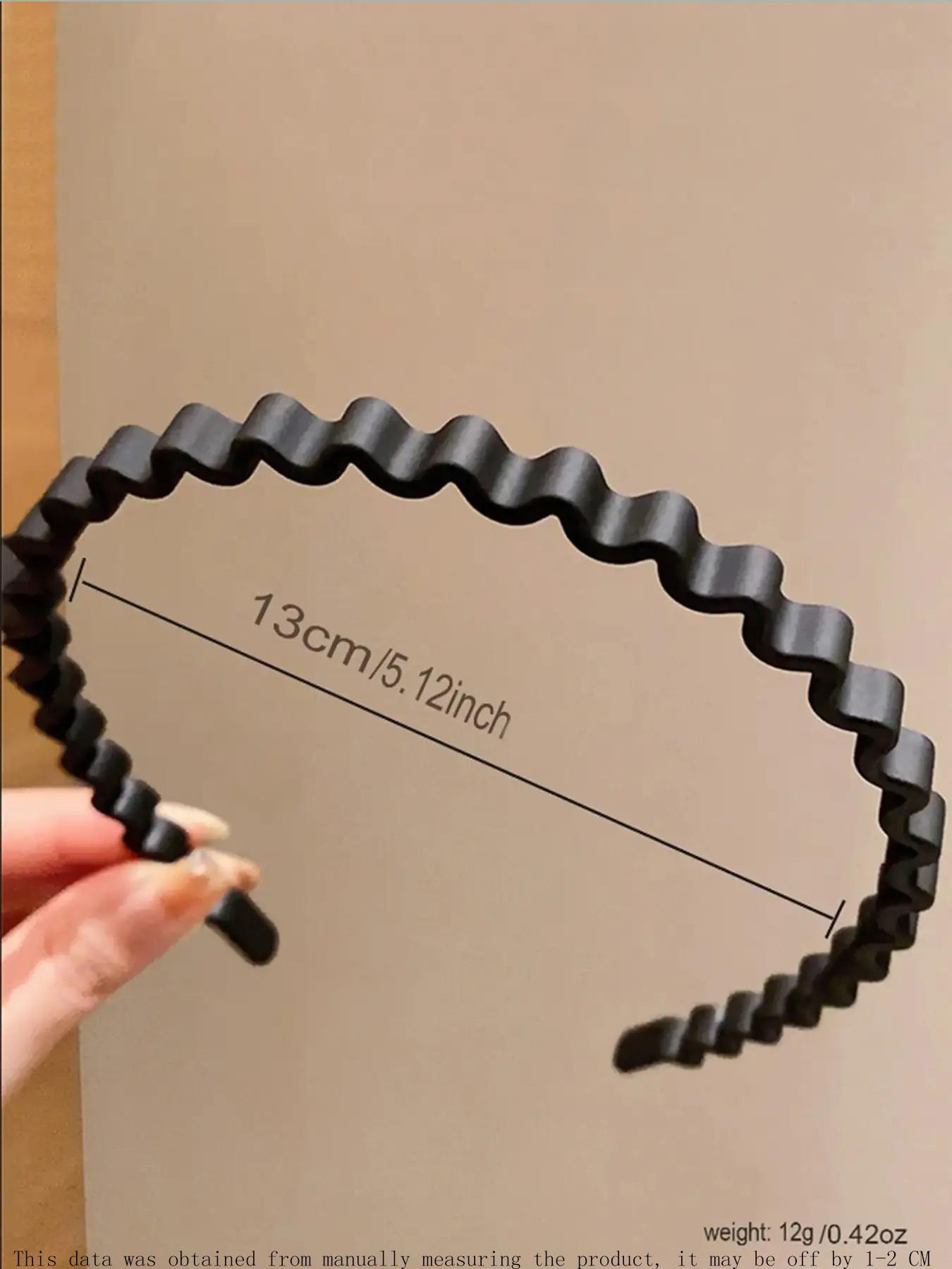 9pcs/set Women's Casual Plain Color Wave Design Hair Hoop, Toothed Non-slip Headband, Daily Casual Versatile Hair Accessories, Headbands Women, Interchangeable Headbands