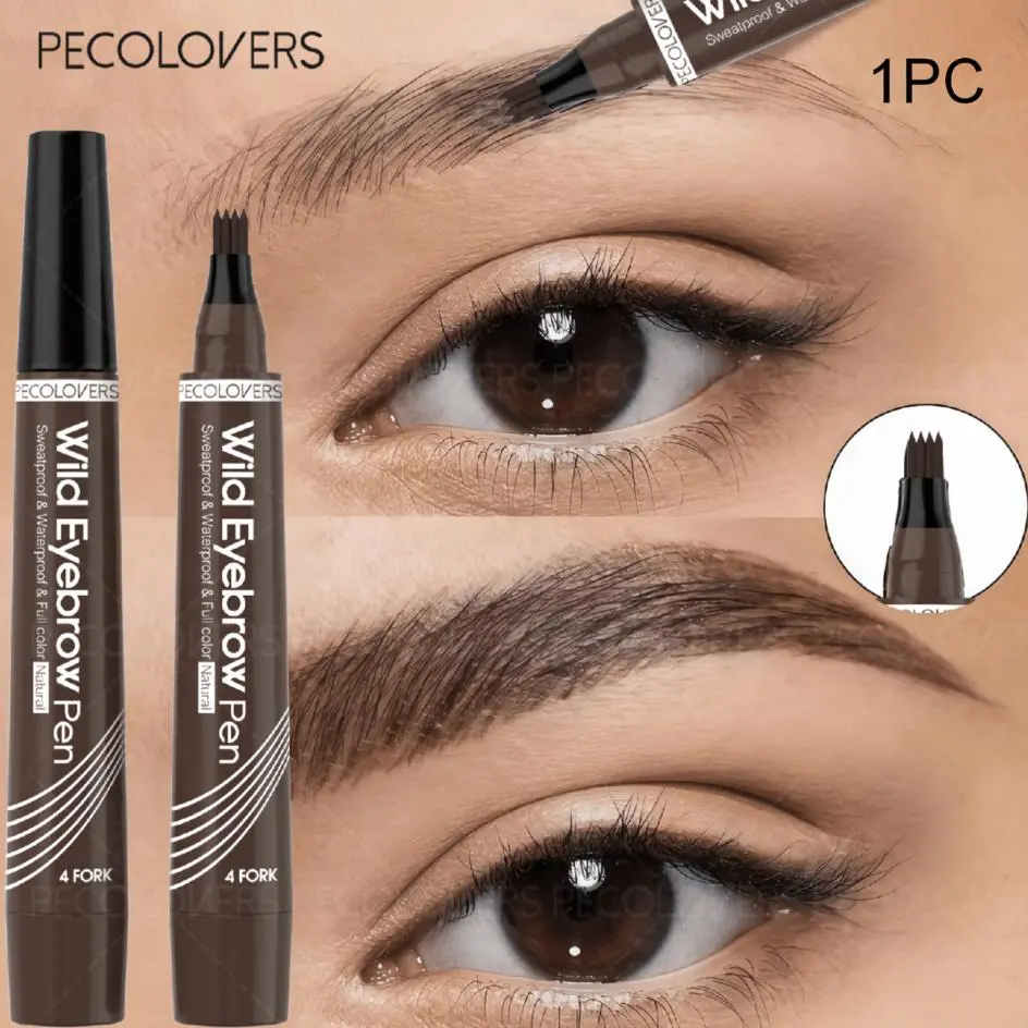 1PC 4 Fork Eyebrow Pen, Waterproof Smooth, Non-Dyeing Eyebrow Pencil, Fast drying, Long-Lasting Liquid Eyebrow Pen, Eyebrow Makeup Products