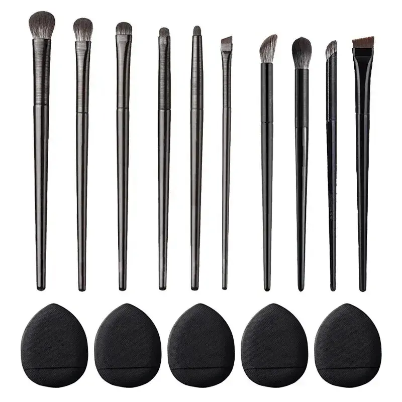 Precision Eye Makeup Brush Set Eyeliner Blade Smudge Detail Brushes Soft Bristle Eyeshadow Brushes 10-piece Professional Eye Tool Kit