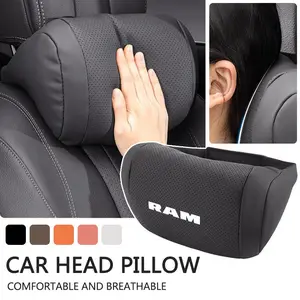 Car Seat Neck Pillow Leather Headrest, Lumbar Waist Support for Dodge Caliber RAM 1500, Car Interior Accessories for Comfort