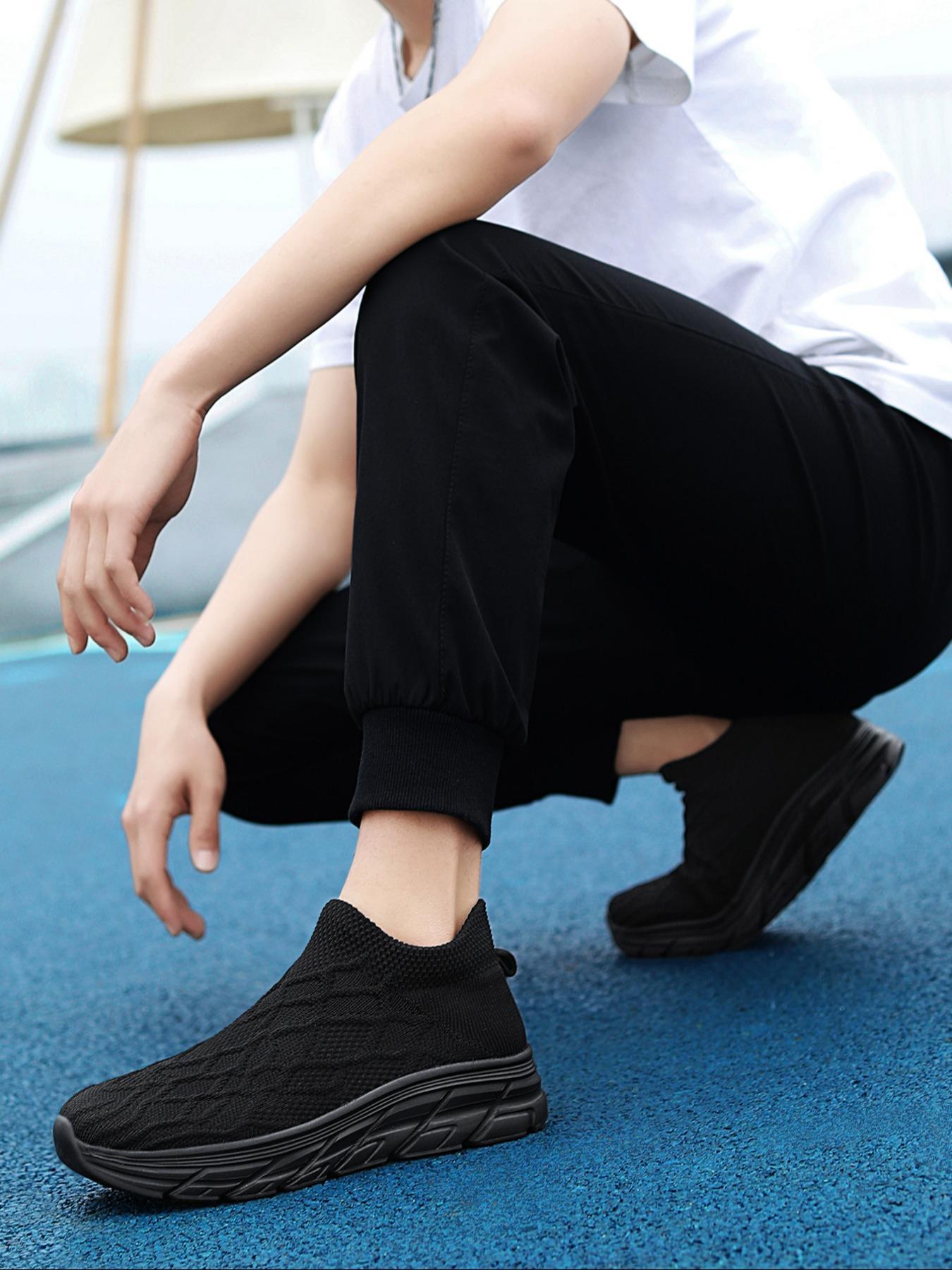 Women's Fashionable Mesh Breathable Slip on Sneakers, Knitted Running Shoes, Casual Comfortable Sports Running Shoes, All-match Basic Shoes for Daily Wear