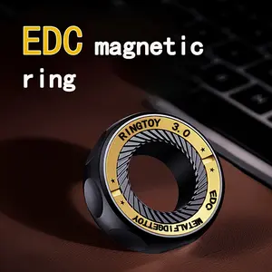 EDC Metal Finger Ring Decompression Finger Rotator, Adjustable Decompression Slider Slap Coin, Adult Relaxing Finger Toy, Perfect Gift for Men for Focus and Relaxation