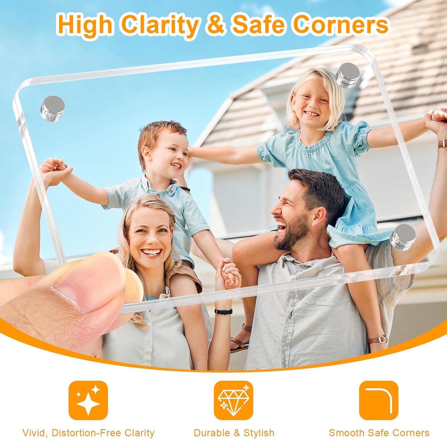 1/2Pcs Car Picture Holder for Sun Visor Magnetic 2.36"x3.5" Clear Acrylic Photo Clip Horizontal Vertical Display Perfect for Polaroid Go Instax Mini Drive Safe Gift