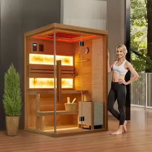 Indoor Sauna with Confortable Chair for 2-4 Person Use, Private Spa Room for Home Use