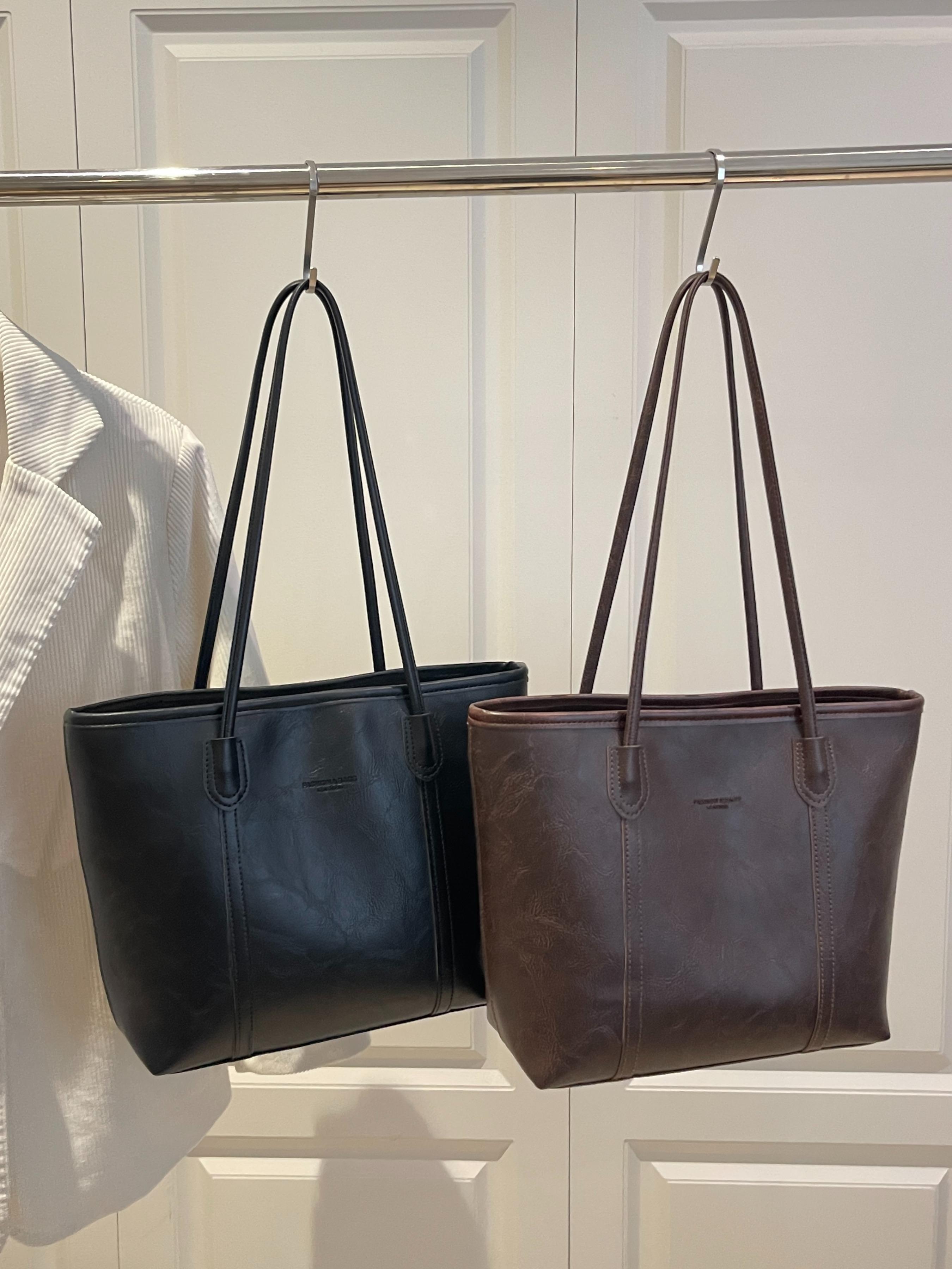 Fashionable Retro Shoulder Bag, Large Capacity Commuter Travel Tote, Pu Tote Satchel, Simple Versatile Design, High-Quality Material