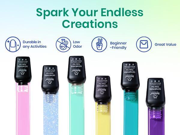 Beetles 32 Colors All-In-One Gel Nail Polish Kit, Complete Gel Nail Kit with UV Light, Base & Top Coats, Cuticle Oil, Nail Accessories, Ultimate DIY Manicure Kit for Women