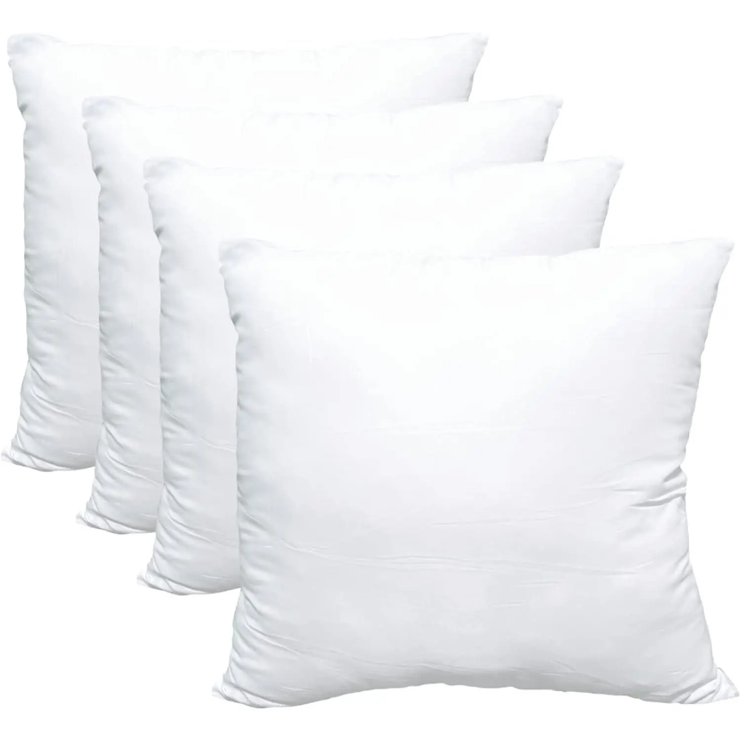 Luxury Pillow Inserts, Pack of 4, 20 x 20 inches Hypoallergenic Ultra Soft White Polyester Microfiber Durable Couch Cushion Fillers