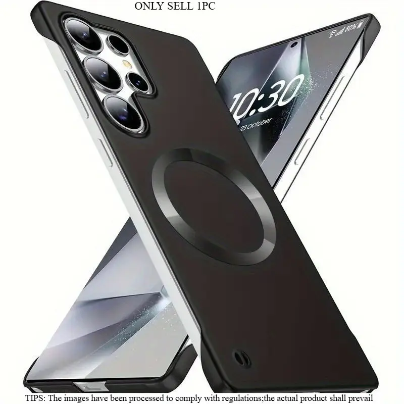 Phone case, Protective Cellphone Cover: Compatible with Galaxy S26 S25 Ultra/S25 Plus/S25/S24 Ultra/S24 Plus/S24 FE/S24/Supports Wireless Charging/Ultra-Thin PC Semi-Frame Design/Matte Anti-Fingerprint Finish/Glitter CD Protector Cover