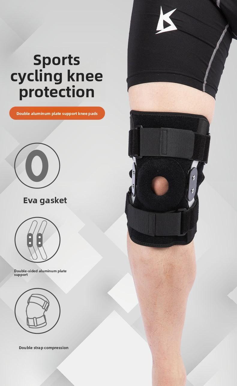 Adjustable Strap Knee Brace with Dual Aluminum Support, Patella Padded Compression Knee Sleeve for Running & Sports