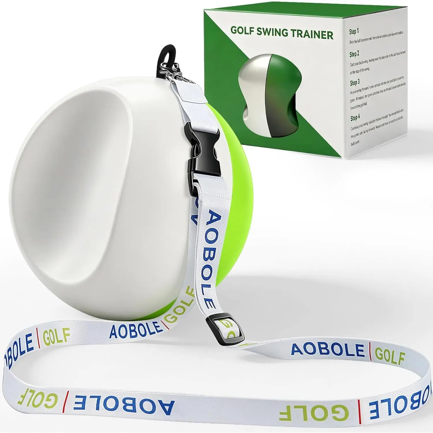 Compression Golf Swing Trainer Ball, Golf Training Aid for Forearm Connection, Help Reduce Chicken Wing, Improve Impact Position, Ball Striking and Swing Tempo, Adjustable Practice Tool