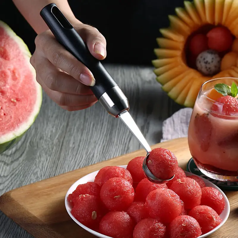 304 Stainless Steel Scoop, Fruit Scoop, Household Kitchen Scoop, Metal Ice Scoop for Ice Cream and Watermelon