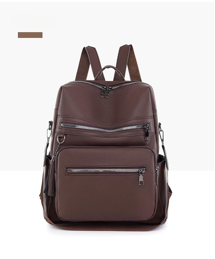 Vintage PU Backpack Casual Large Capacity Women's Backpack