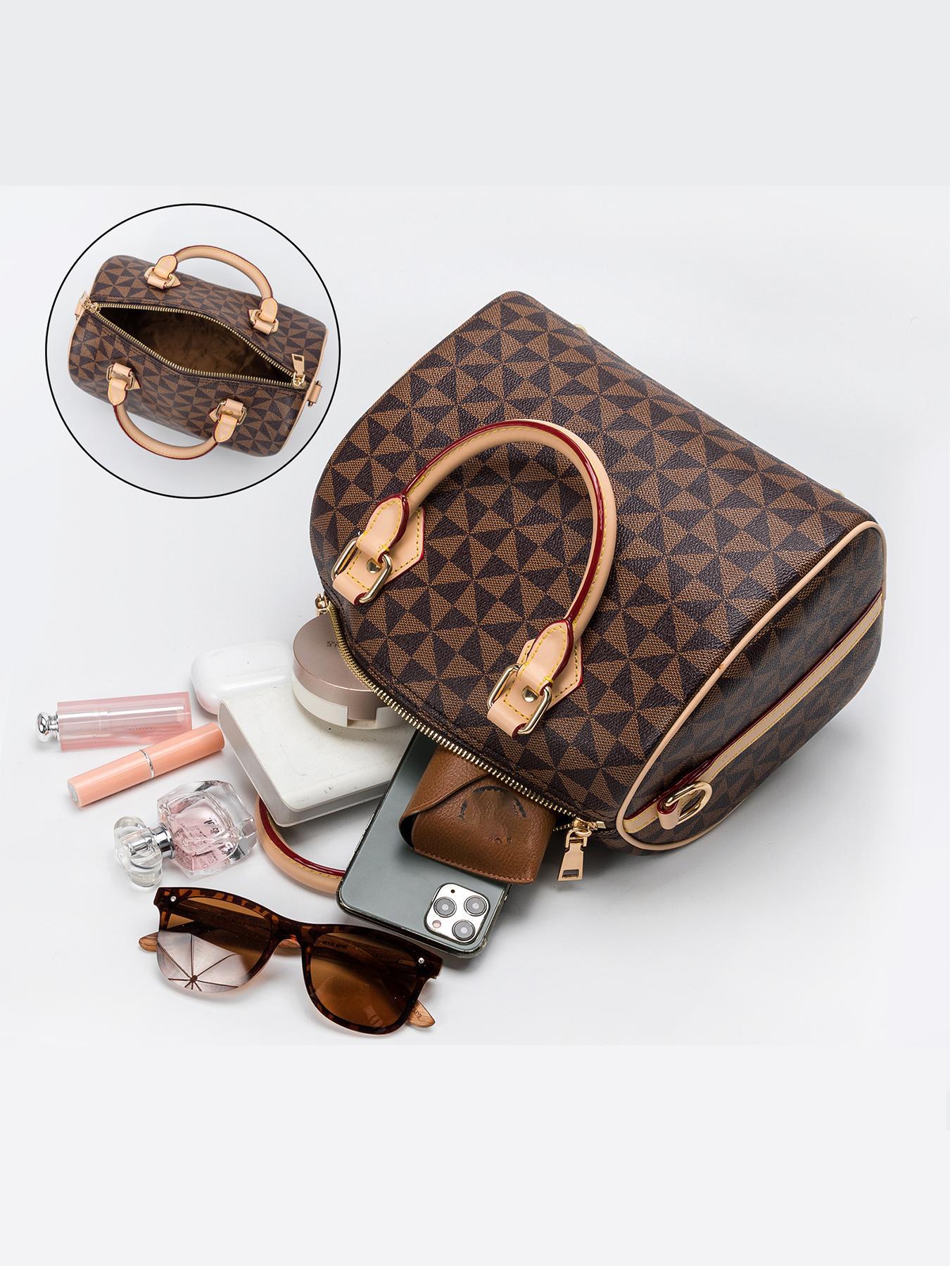 Fashionable Geometric Pattern Crossbody Bag, Lightweight Zipper Shoulder Bag with Adjustable Strap, Trendy All-match Commuter Bag for Daily Used, Purse Women, Unique Bags, Everyday Bags, Sling Purse, Adjustable Strap Satchel, Fashionable Patterned Bag