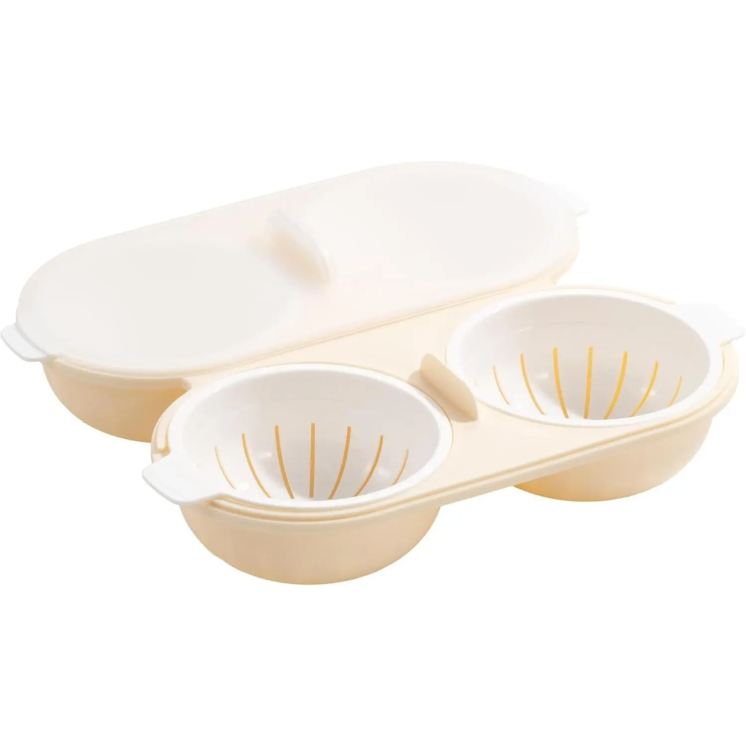Microwave Egg Poacher–4 Cavity Eggs Microwave Egg Cooker with Lid, Effortless to Cook and Clean, Perfect for Making Poached Eggs,Dishwasher Safe Double Layer Microwave Boiled Eggs