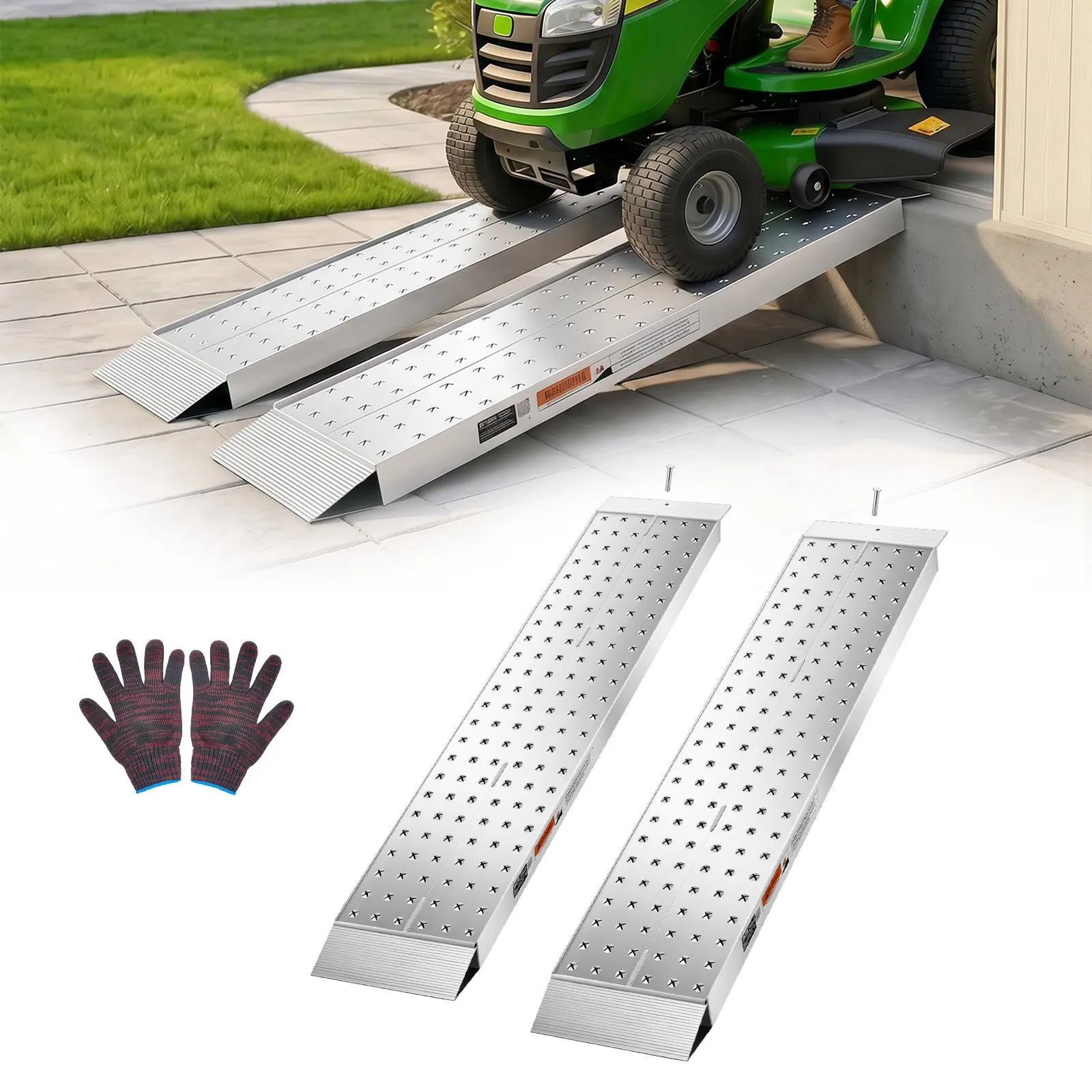 【DealsForYouDays】VEVOR Aluminum Trailer Ramps, 2PCS 55x 12 in, Heavy-Duty ATV Ramp Set with Anti-Slip Plates, 3000LBS Combined Capacity Loading Ramps for Motorcycles, Lawn Mowers, Farm Tractors, Carts