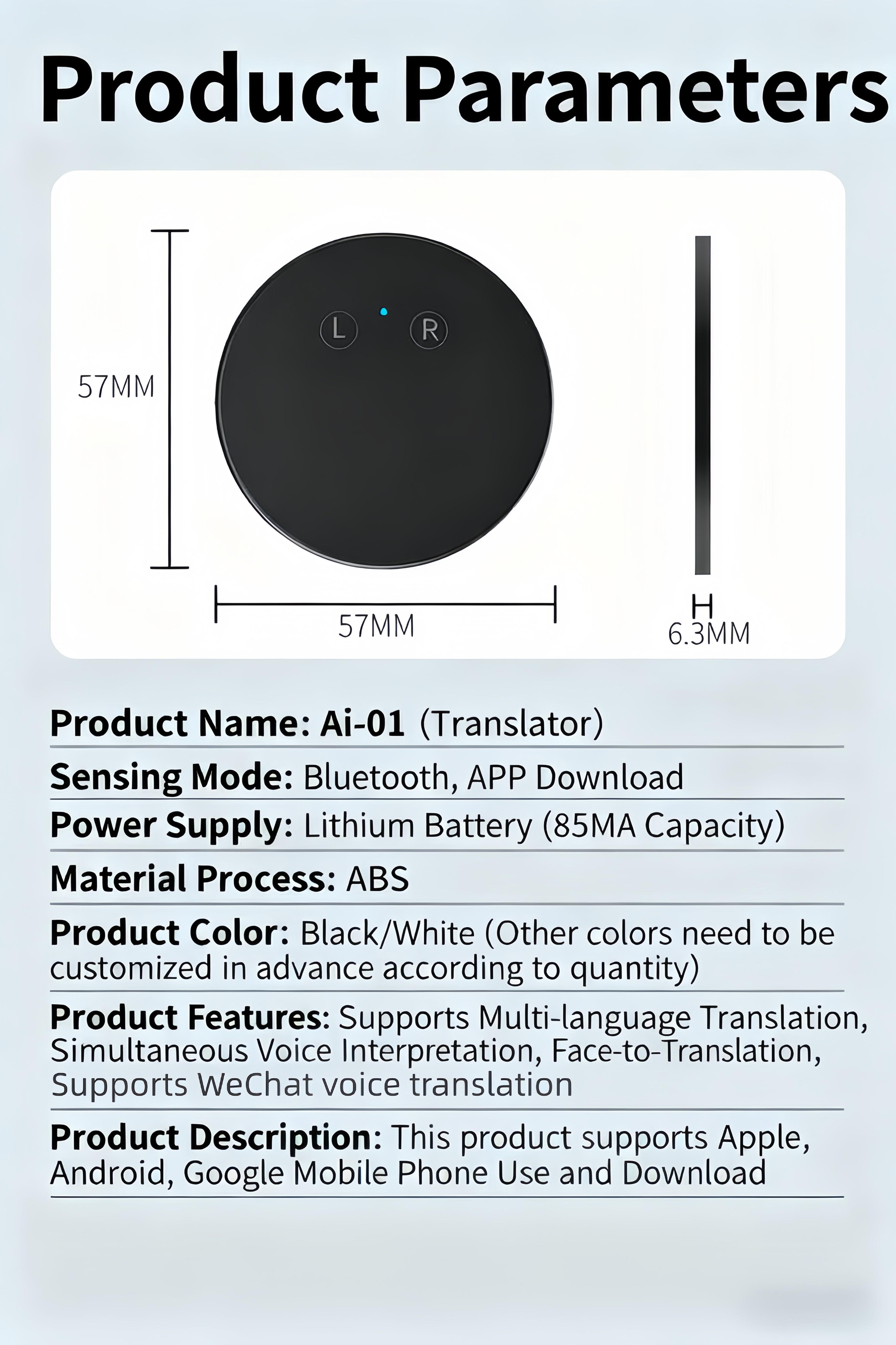 2025 AI Language Translator Device | Real-Time Voice Translation for Travel/Business/Learning | Compatible with iOS/Android/Google OS real-time voice translator versatile translation quick check