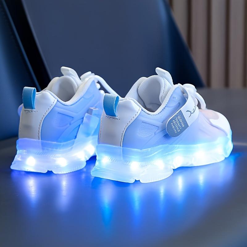 Casual Cool Rechargeable LED Sports Shoes Boys Shock Absorption Anti-Slip Running Training Luminous Sneakers