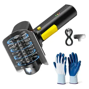 Multi-functional Handheld Electric Cleaning Brush, Durable Power Scrubber, Usb Rechargeable Scrubber, Grill Cleaning Tool, Barbecue Cleaning Accessories, With Gloves and Replacement Brush Heads Suitable for All Grills, Picnics and Camping