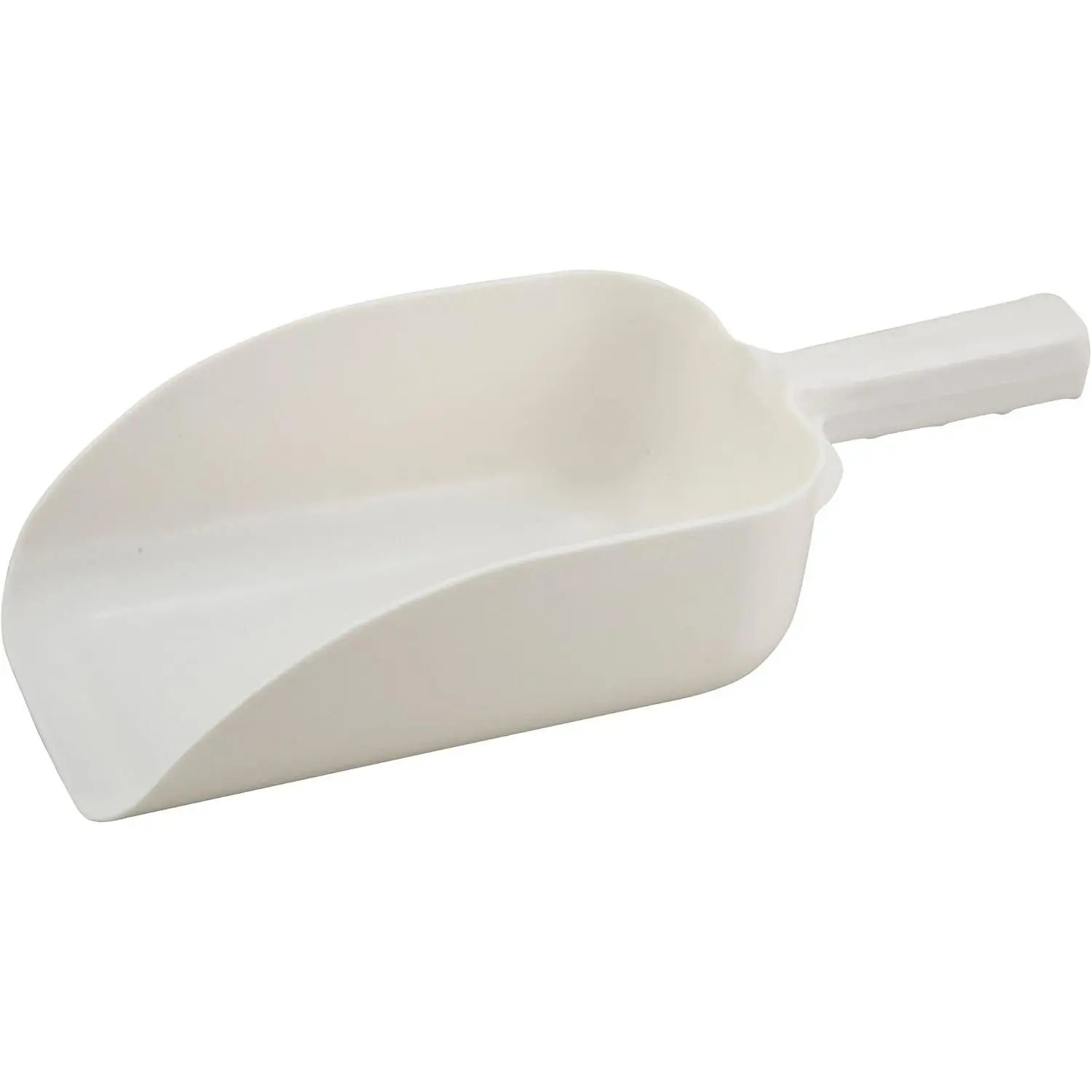 64oz White Plastic Commercial Scoop - Multi-use Kitchen Utensil for Restaurant Service, Food Preparation, Portioning
