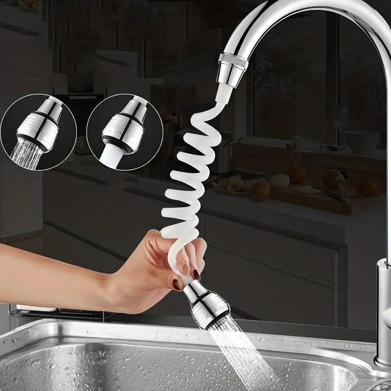1pc Portable Kitchen Faucet Extension Hose with Retractable Bubbler - Extend Your Reach and Streamline Your Sink Experience Faucet Extender