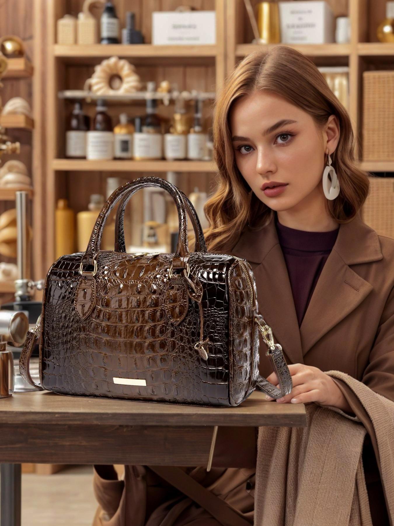 Fashionable Tote Bag, Vintage Ombre Design Classic Shoulder Bag for Women