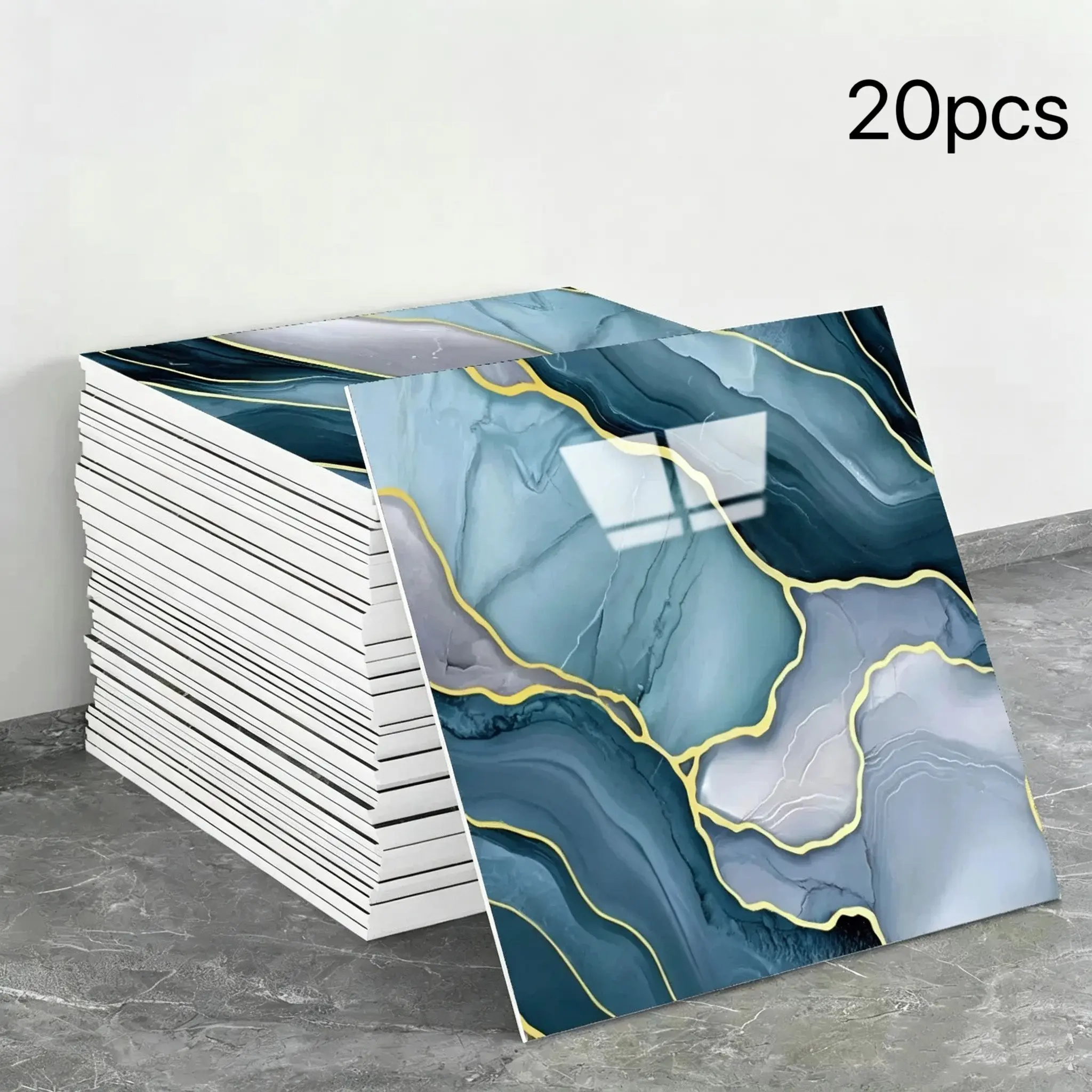 20 pieces of luxurious retro marble self-adhesive wall tiles, easy to install, with smooth surface, water and moisture resistant, easy to maintain. Waterproof shower wall panels, PVC wall panels are suitable for background walls in bathrooms, kitchens, an