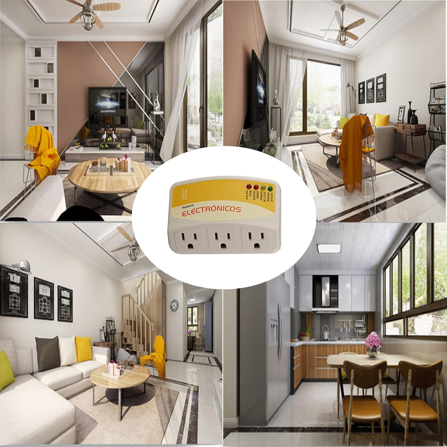 Surge Protector,120V 12A 1440W  Protector with 3 Outlet Plug,for  Appliance Multi Function Plug, Surge Protector for Refrigerator for TV/PC/Refrigerator 1 Pack