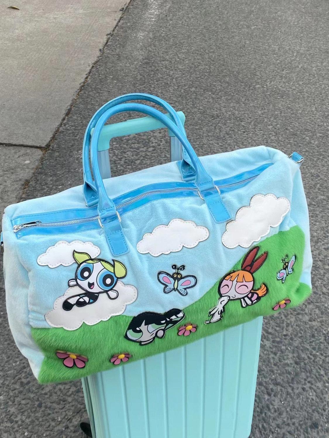 Large Capaci Plu Handbag Cartoon Animation Youthful Sle Soft Rabbit Fur Material Zipper Closure Casual Leisure Handbag